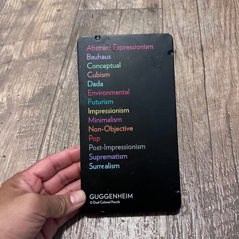 Guggenheim Museum Dual Colored Pencils Art Movements Set Black Tin 11 Count - Picture 2 of 3